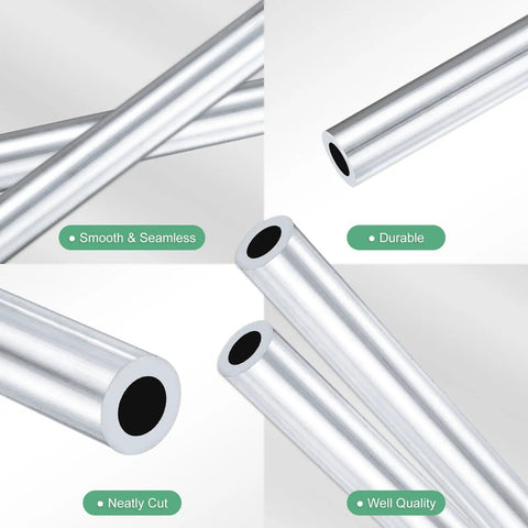 Two Pack 400mm 6063 Aluminum Round Tube Seamless Tubing 6mm ID 10mm OD Heavy Duty Built To Last Multipurpose Aluminum Pipe