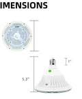 Dimensions of 120V Multi Color LED Pool Light Bulb With Remote for inground pools, showing bulb height and diameter.