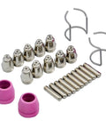 Premium Plasma Cutter Torch Consumables Kit For Cut60 And Lgk60 Machines Fits Ag60 SG55 Wsd60 Torches including nozzles and electrodes.