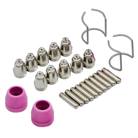 Premium Plasma Cutter Torch Consumables Kit For Cut60 And Lgk60 Machines Fits Ag60 SG55 Wsd60 Torches including nozzles and electrodes.