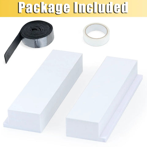 2 Pack U Shape Window AC Foam Block With Weather Seal Tape Curtain Side Draft Stopper Stop Cold Drafts And Air Leaks All Season Insulation For Midea Window AC Units