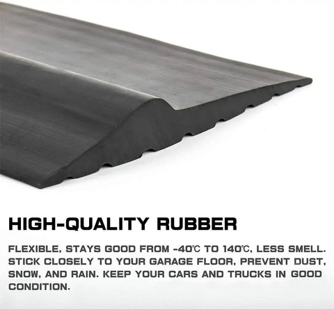 Close-up of 20 Ft Universal Garage Door Bottom Threshold Seal Strip Weather Stripping, black EPDM rubber, adjustable fit to cut.