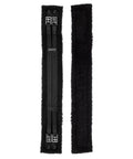 Soft Fleece Lined Dressage Girth Cinch For Horses Black 28 Inch with durable nylon top and heavy duty reinforcement, front view.