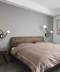 Bedroom with Plug In Two Light Wall Sconce, Black Wall Lamp With Switch, Sleek Modern Vanity Lighting For Bathroom And Bedroom