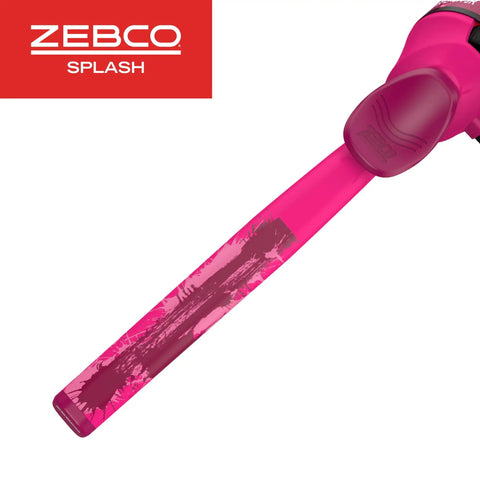Close-up of Kids Fishing Rod And Reel Combo, 29 Inch Floatable Spincast Set With 20 Size Reel, showing the 1 piece pink pole design