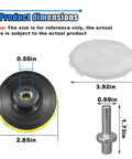 Diagram of Pro Wool Polishing Pad Kit For Auto Detailing And Waxing dimensions with 3.92 inch pad and 2.85 inch backing pad shown