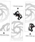 Heavy Duty Front And Rear Mechanical Disc Brake Pad Upgrade For Mountain Bikes Featuring Forged Aluminum Frames And Chunky Sintered Pads For Killer Stopping Power Easy Tweaks And Dependable Trail Performance All Around, showing silver stainless steel disc and G3 caliper.