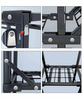 Heavy Duty Portable Fabric Wardrobe Featuring Top Notch Carbon Steel Frame And Zero Hassle Instant Assembly for sturdy metal joints close-up.