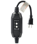 Auto-Monitoring GFCI Replacement Plug Inline Assembly With Manual Reset 15 Amp Non-Grounded 2-Wire 2-Prong UL Listed Black