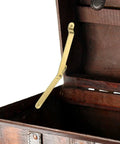 2 Pack Folding Lid Support Hinges 180 Degree Rotatable Brass Lid Stay Hinge for cabinets and jewelry boxes, gold tone.