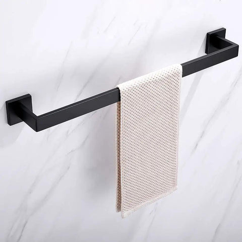 Heavy Duty 23.6 Inch Black Stainless Steel Towel Bar Rack For Bathroom And Kitchen Rustproof SUS 304 Wall Mount Towel Holder With Screws