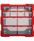 Removable Bin Drawer Small Parts Organizer With 12 Compartments A Handy Storage Box For Screws Bolts Legos Beads Craft Supplies Jewelry And More Great For Garage Workshop Home 10 By 10 By 6 Inches front view