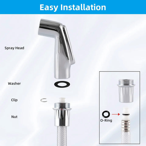 Universal Kitchen Sink Side Sprayer Head Replacement With Easy Install Chrome Finish No Brainer Upgrade That Works With Delta Moen Kohler And Other Major Brands Sprayer Heads For Faucet Attachment
