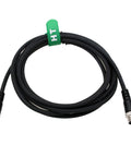 M12 A Coded Actuator Sensor Shielded Cable 5 Pin Male To 5 Pin Female, 2m length, black PVC jacket