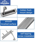 Recessed Pocket Door Pull Handle Edge Flush Hidden Finger Pull for Sliding Doors Stainless Steel 304 Satin Nickel 80x22x16mm