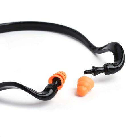 Two Pairs Soft Banded Silicone Reusable Ear Plugs For Sleep And Swim With 22dB NRR on white background