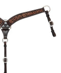 Western Contour Breast Collar Featuring Vintage Finish And Floral Hand Tooling Crafted From Top Shelf Double Ply Leather On Stainless Steel Hardware for horses