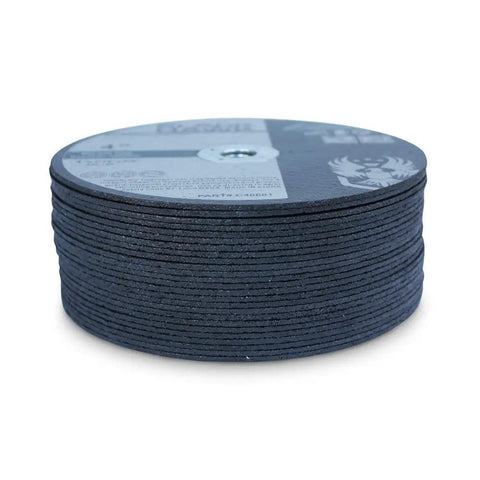 Premium 25 Pack Metal Cutting Discs For Die Grinders 4 Inch Diameter 1/16 Inch Thick With 3/8 Inch Arbor Fits Die Grinder Air And Electric Cut Off Tools Cuts Iron, Steel, Stainless Steel, Fiberglass And Plastic