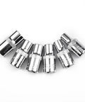 Must-Have 6 Piece E Socket Set For Auto Repair. Tough Heat Treated Steel Bits Covering E4 To E10 Star Female Bolt Removal! six chrome sockets on white