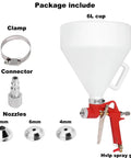 Pro Grade Air Texture Spray Gun With 1.58 Gallon Tank And Easy Swap 4 6 8 Millimeter Tips For No Sweat Stucco Mud Popcorn Ceiling And Orange Peel Knockdown On Any Wall Job with 6L cup and nozzles
