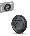 Waterproof Lens Cap Cover Protector For Olympus Tough TG Series Cameras TG-7 TG-6 TG-5 TG-4 TG-3 TG-2 TG-1 Rotate To Open Or Close Replaces LB-T01 Lens Barrier Keeps Lens Safe And Ready For Action, with a detailed view of the cap and camera attachment.