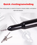 Close-up of Air Blind Rivet Gun Kit with Handle Rivet Gun Adapter Kit Drill Attachment And Rivet Tool For Electric Drilling Machine