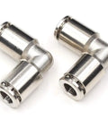 Stainless Steel Quarter Inch Tube Push To Connect Fittings 90 Degree Elbow, quick connect for air line, 1/4 inch, two pack