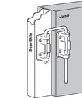 Diagram of Patio Sliding Door Loop Lock U 9846 with 1-1/8 inch hardened steel bar and diecast base nickel plated installation.