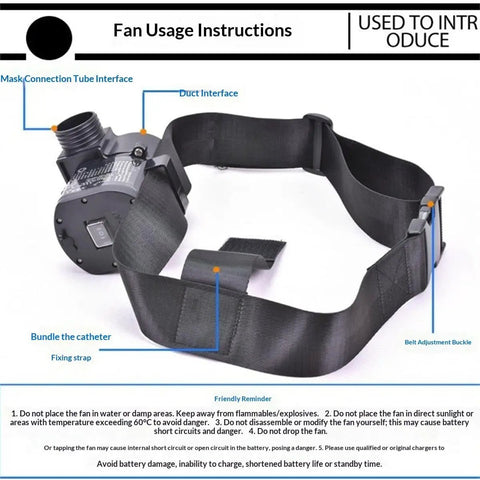 Powered Air Supplied Full Face Respirator With All Day Comfort And Rechargeable Ventilated Long Hose Gas Mask For Paint Spraying And Heavy Duty Chemicals Dust And Pesticide Fumes Anti Fog Safety Mask For Tough Industrial Work fan unit with adjustable strap