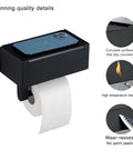 Super Handy Stainless Steel Wall Mounted Toilet Paper Holder With Hidden Shelf To Stash Flushable Wipes And Feminine Products