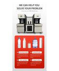 Heavy Duty Pet Stretch Blow Molding Machine For Household Containers Quick Mold Change System with control panel and bottle molds.