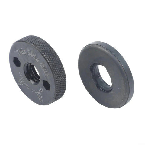 Heavy Duty Angle Grinder Flange Set With Beast Mode Inner Outer Clamps, solid metal pair for locking cutting discs.