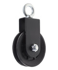 Cable Pulley System With 360 Degree Rotation And Silent Operation for gym gear and home gym setups, black pulley close-up