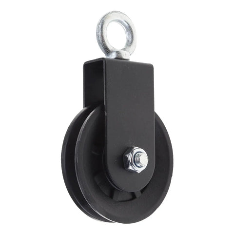 Cable Pulley System With 360 Degree Rotation And Silent Operation for gym gear and home gym setups, black pulley close-up