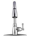 RV Non Metallic Pull Down Kitchen Sink Faucet With Detachable Sprayer Brushed Satin Nickel Finish Single Lever Handle
