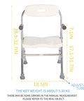 Easy Fold Shower Chair For Seniors And Disabled, Adjustable Height Bath Seat with Grab Handle, height and width dimensions