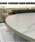 Close-up of Large Marble Lazy Susan Turntable Rotating Serving Plate showing scratch-resistant edge with 11mm thickness.