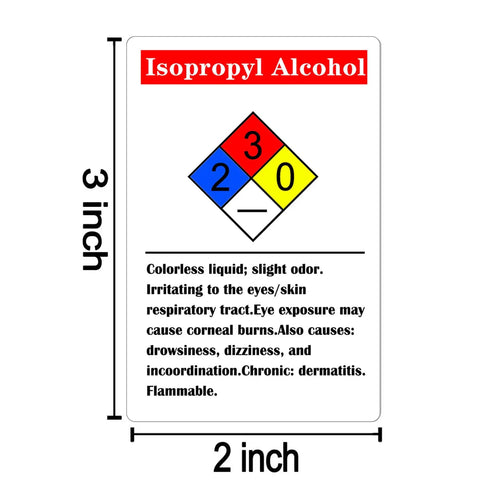Heavy Duty 2x3 Inch Isopropyl Alcohol Nfpa Hazard Labels And Chemical Vinyl Warning Decals For Workplace Safety Storage Roll Of 250 Top Notch Adhesive Stickers That Work Like A Charm
