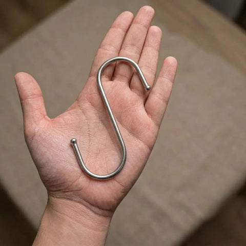 Heavy Duty Stainless Steel S Hooks For Hanging Plants, Utensils, Pots And Clothes, 30 Pack, 3.4 Inch Length, 1.2 Inch Opening in hand