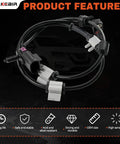 2Pcs Front Abs Wheel Speed Sensor Left Right Driver Passenger Straight Up Drop In Compatible 2002 2009 Chevy Trailblazer Gmc Envoy Buick Rainier showing wiring harness features.