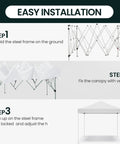 Easy Up 10x10 Pop Up Canopy Tent With Heavy Duty Frame Hangout Ready Beach Shade Shelter installation steps shown