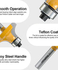 Three Eighths Radius Roundover Router Bit With One Quarter Inch Shank For Edges And Rounding, Heavy Duty Carbide Inserts, close-up view
