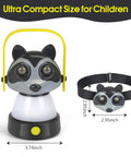 Kids Lantern And Headlamp Set 2 In 1 Rechargeable 360 Degree LED Tent Night Light For Toddlers Cute Raccoon Camping Gear