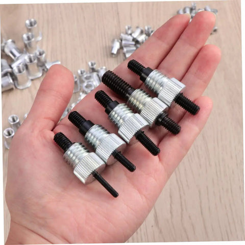 Get Your Project Done Fast With This Epic 86Pcs Heavy Duty Rivet Nut Tool Kit Featuring Versatile Rivnuts For Electrical Assembly And Duct Laying So You Can Bolt Steel Metal Like A Pro Today. M5 and M7 aluminum rivet nuts in hand