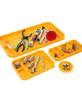 Silicone Tool Tray Set 4 Piece Magnetic Non Slip Anti Scratch Heat Resistant Up To 248F 120C Non Conductive Anti Static Orange Garage Organization 23 Inch 16 Inch 12 Inch 4 Inch
