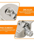 Close-up of 10Pcs Zinc Alloy Cabinet Shelf Pins With Flush Screws And Tarnish Resistant Finish showing details of screw and connector.