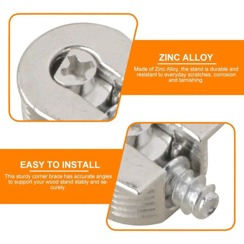 Close-up of 10Pcs Zinc Alloy Cabinet Shelf Pins With Flush Screws And Tarnish Resistant Finish showing details of screw and connector.