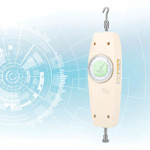 Analog Force Meter With Six Tip System, Handy Push Pull Dynamometer For Electronics And Auto Parts, Precise 0.5N Division Accuracy And 0.1N Consistency, Includes Flat Cone Convex Hook Rod Tips, 100N Capacity.