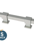5 Pack Slick Matte Brushed Nickel Cabinet Handles And Adjustable Drawer Pulls For Kitchen Cabinets Dressers And Cupboards Fits 1.375 To 4 Inch Hole Centers With Adjusta-Pull
