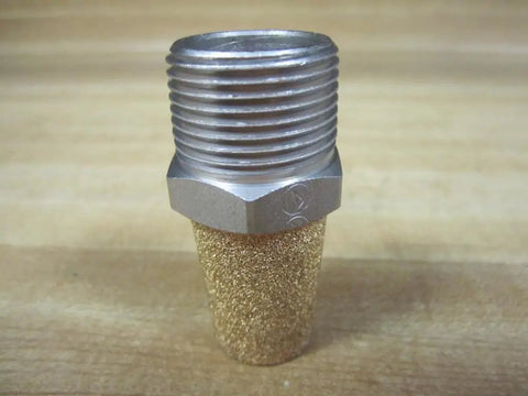 Smooth Ride Sintered Bronze Exhaust Muffler Quiets Pneumatic Roar Quick With A Grip Tight 3/4 Inch Npt Thread And Straight Shoot Fit For Heavy Duty Shop Gear Now